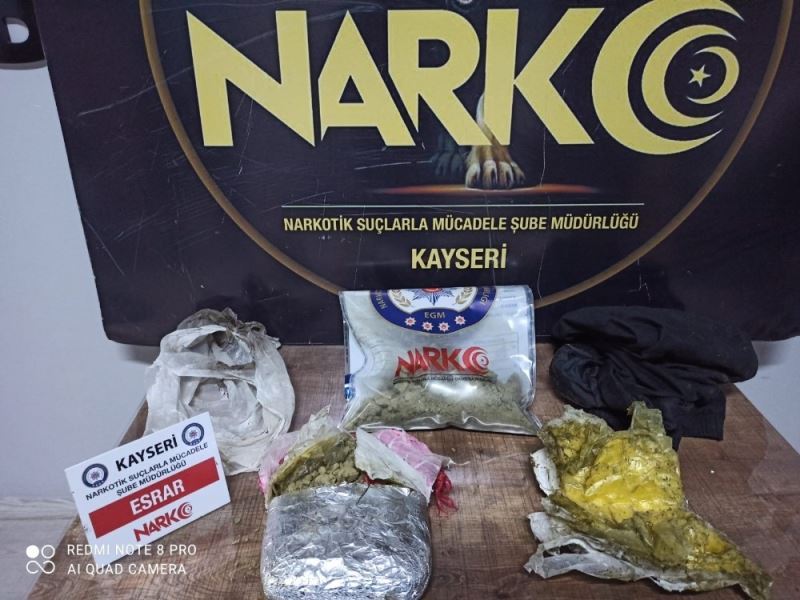 Kayseri’de uyuşturucu taciri 2 kilo esrar ile yakalandı
