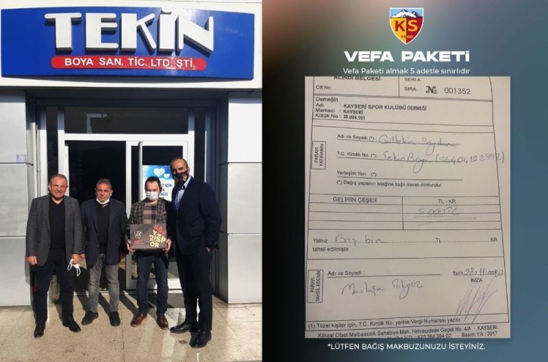 Kayserispor’dan Vefa Paketi
