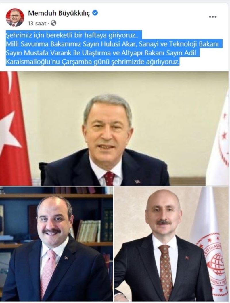 Kayseri 3 Bakan ağırlayacak