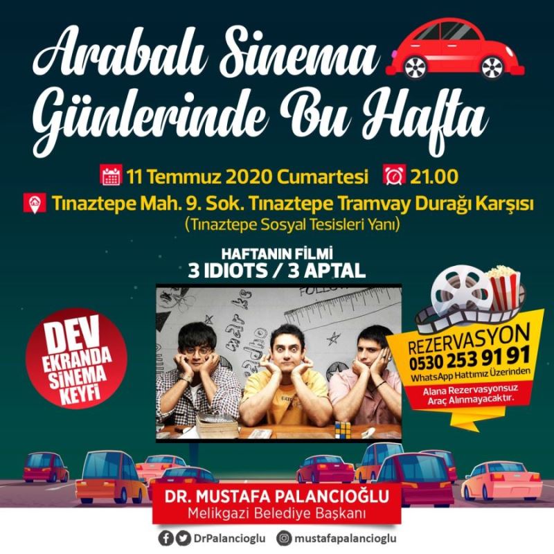 Arabalı sinemada bu hafta “3 İdiots” filmi var