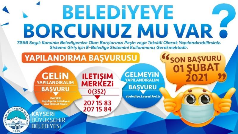 Büyükşehir’in ’borç yapılandırma’ fırsatı 1 Şubat’a uzatıldı
