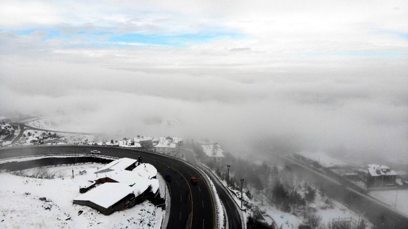 Kayseri’de görsel şölen, kent merkezi sis denizinde kayboldu
