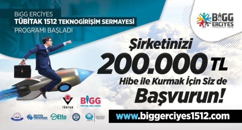 BİGG Erciyes TÜBİTAK 1512 Teknogirişim Sermaye Desteği Programının ikinci çağrı dönemi başvuruları başladı
