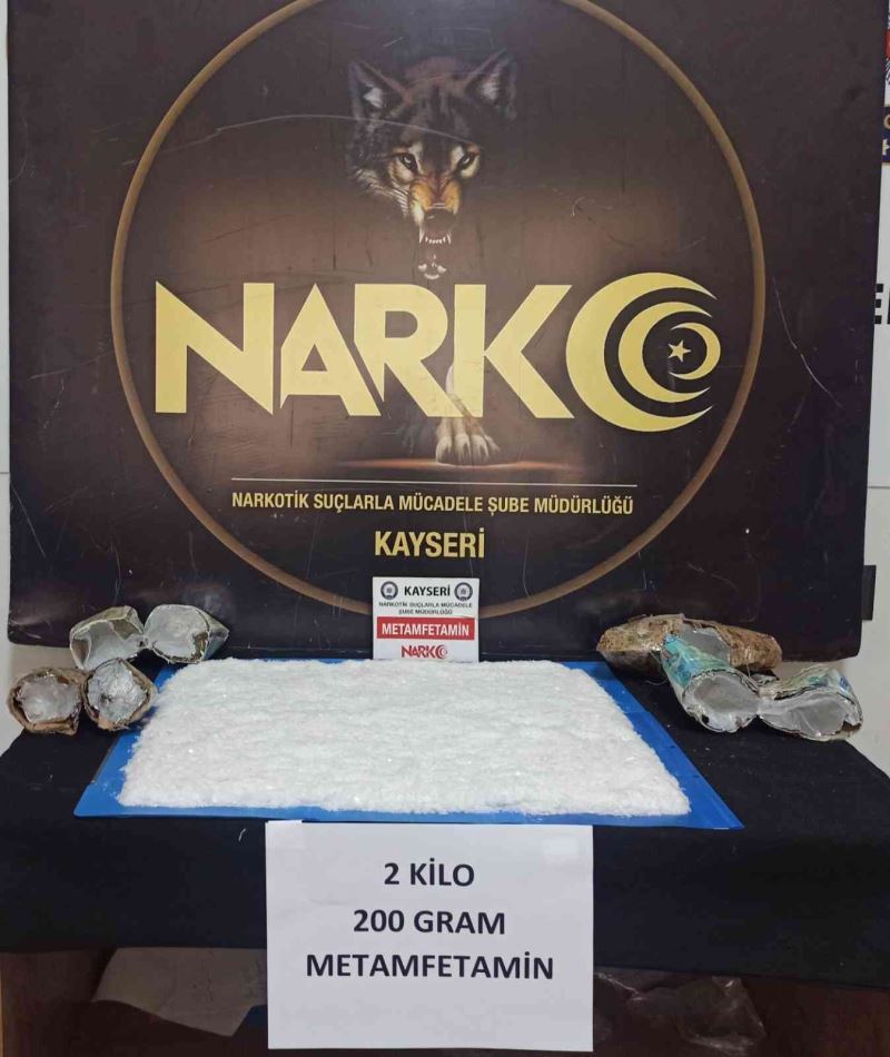 Kayseri’de 2 kilo 200 gram metamfetamin ele geçirildi
