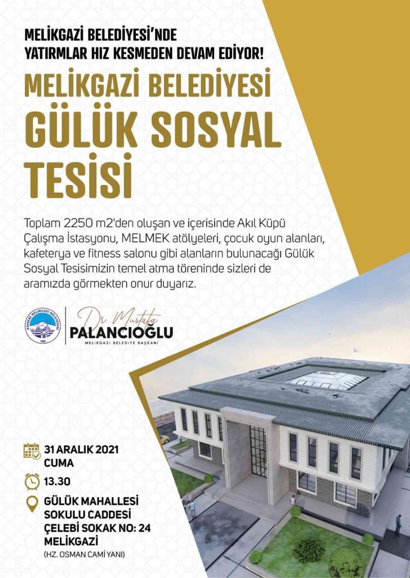 Melikgazi’de Gülük Sosyal Tesisi’nin temeli atılıyor
