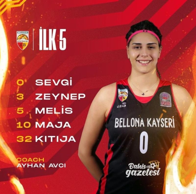 Bellona Kayseri Basketbol’da 6 oyuncu çift haneli sayılara ulaştı
