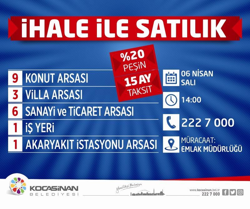 Kocasinan’dan yüzde 20 peşin, 15 ay taksitle yatırım fırsatı
