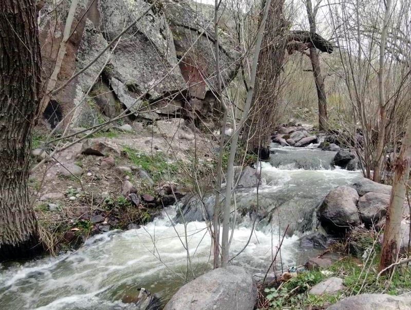 (Özel) Erciyes’in karı eridi Kırlangıç Vadisi coştu
