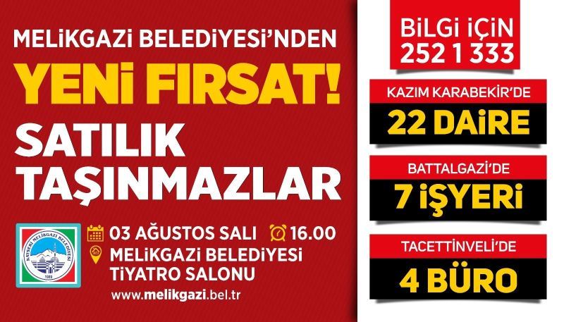 Melikgazi Belediyesi’nden yepyeni yatırım fırsatları
