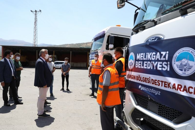 Melikgazi’den Muğla yangın bölgesine destek
