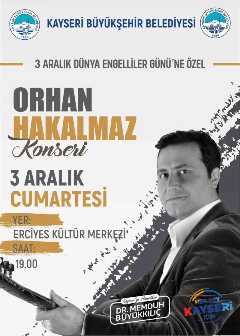 Büyükşehir’den 3 Aralık Dünya Engelliler Gününe özel konser
