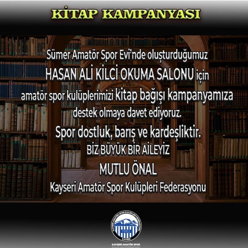 Kayseri ASKF kitap toplama kampanyası başlattı
