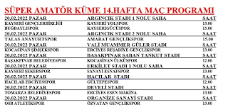 Kayseri Süper Amatör Küme 15. Hafta