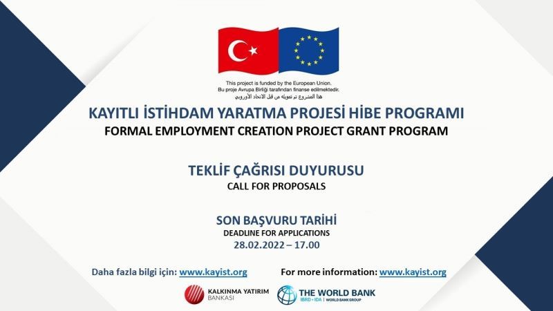 TKYB Kayıtlı İstihdam Yaratma Projesi Hibe Programı Başvuru Dönemi Devam Ediyor
