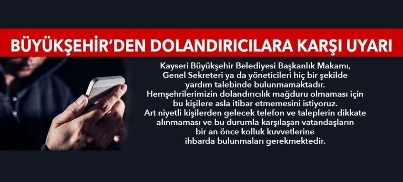 Büyükşehir’den ’dolandırıcılık’ uyarısı
