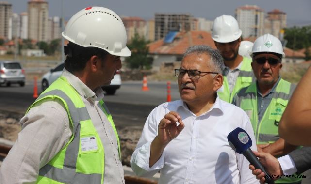 Başkan Büyükkılıç, Talas Raylı Sistem Hattı’nı denetledi