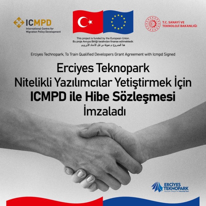 Erciyes Teknopark, nitelikli yazılımcılar yetiştirmek için ıcmpd ile hibe sözleşmesi imzaladı
