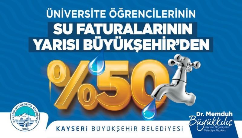 Başkan Büyükkılıç’tan öğrencilerin su faturalarına yüzde 50’lik destek
