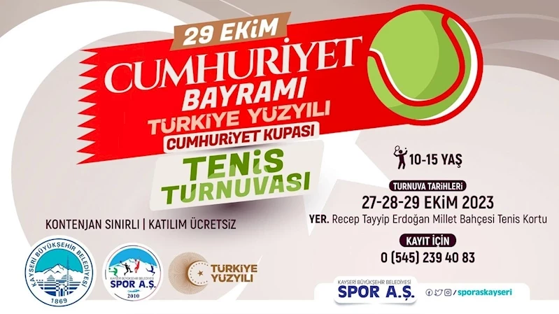 Spor A.Ş’den 29 Ekim’e öze Cumhuriyet Tenis Turnuvası
