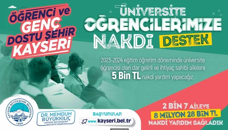 Büyükşehir’in ihtiyaç sahibi üniversite öğrencilerine nakdi yardım başvuruları başladı
