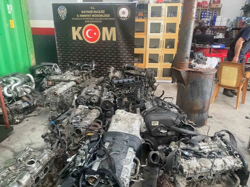 Kayseri’de 3 milyon TL’lik 30 adet kaçak otomobil motoru ele geçirildi
