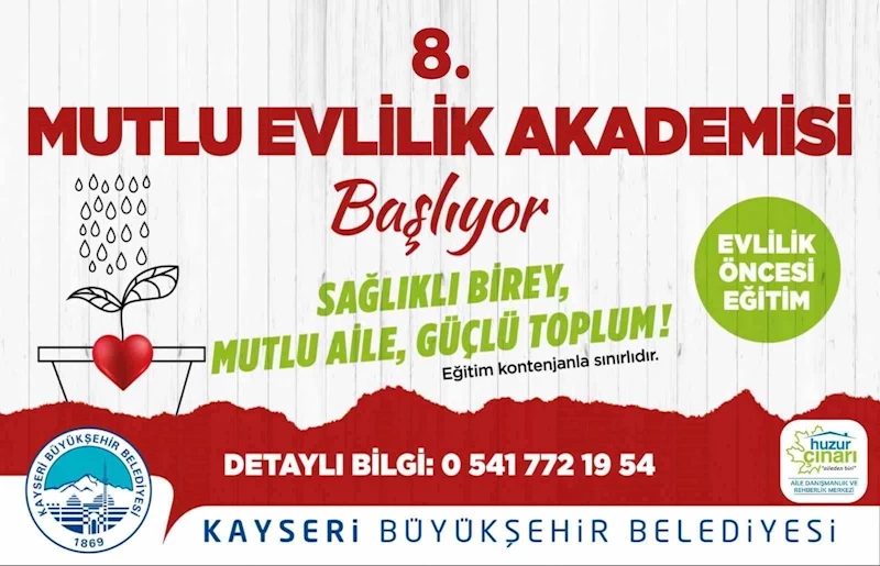 Büyükşehir’in, 8’inci Mutlu Evlilik Akademisi kayıtları başladı
