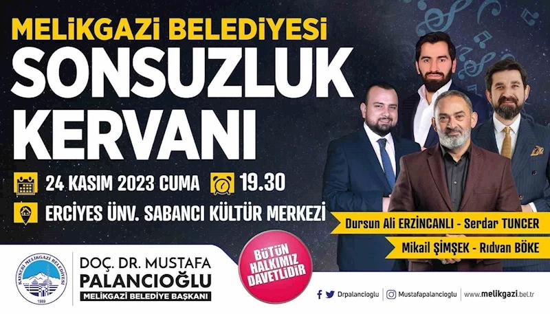 Melikgazi’de şiir dolu ’Sonsuzluk Kervanı’ akşamı
