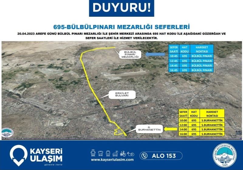 Büyükşehir’den mezarlıklara ücretsiz ulaşım
