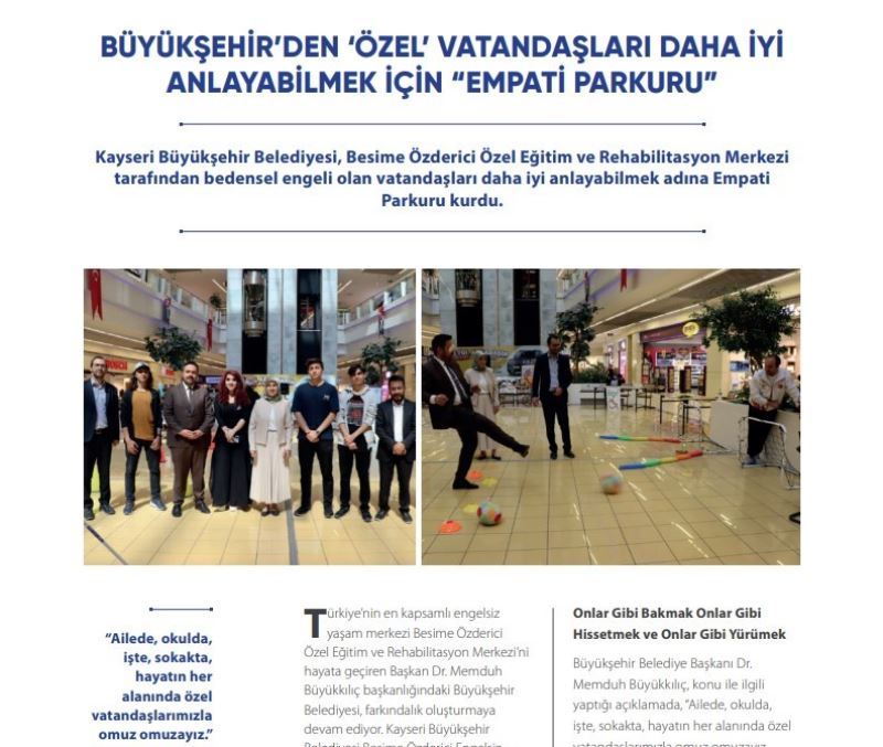 Kayseri, büyükşehir projeleri ile sağlıklı Kentler Birliği Dergisi’nde örnek gösterildi
