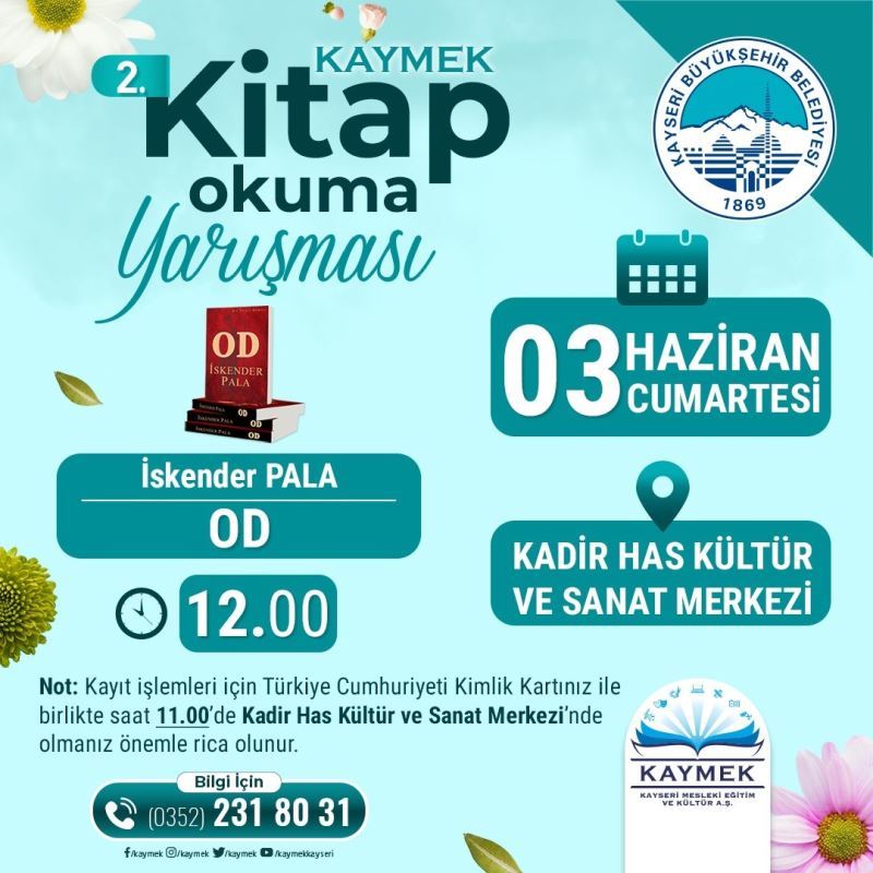 Büyükşehir’in kitap okuma yarışması 3 Haziran’da yapılacak
