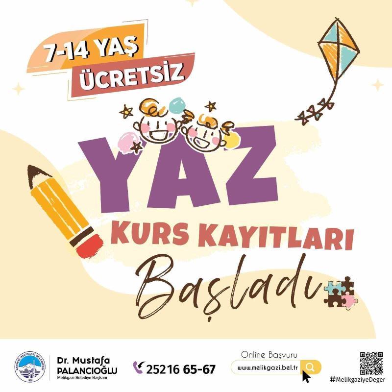 Melikgazi’de yaz kursları başlıyor
