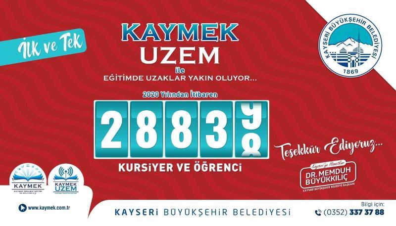 KAYMEK UZEM ile 28 bin 838 öğrenciye ücretsiz eğitim
