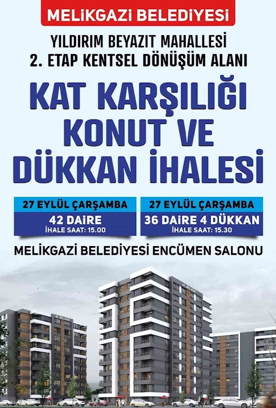 Melikgazi’den Kat Karşılığı Konut ve Dükkan İhalesi
