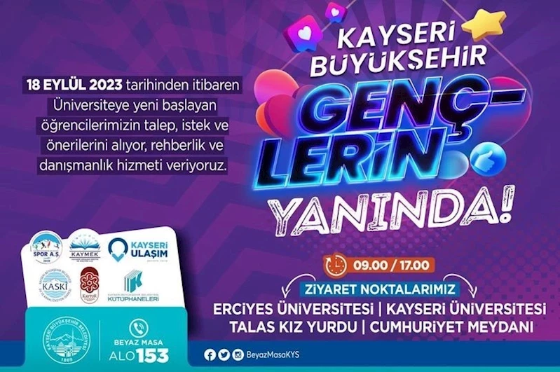 Kayseri’ye yeni gelen öğrencilere rehberlik ve danışmanlık hizmeti başladı
