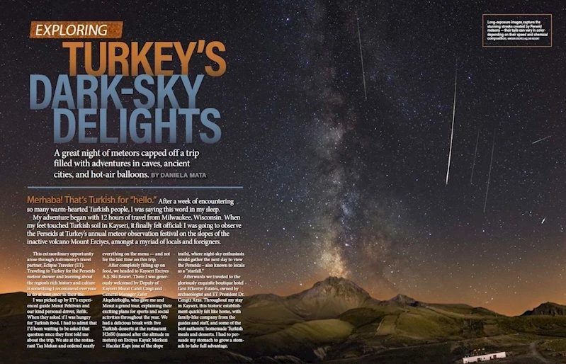 Türkiye’nin incisi Erciyes, Astronomiy Magazine’de boy gösterdi
