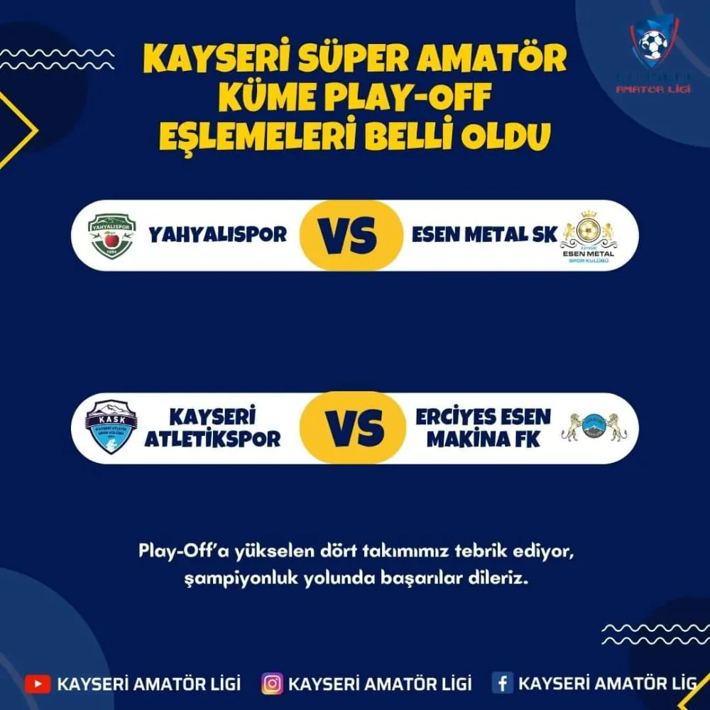 Kayseri Süper Amatör Küme Play-Off programı belli oldu