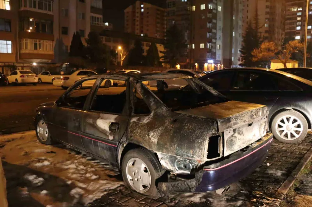 Park halindeki otomobil cayır cayır yandı