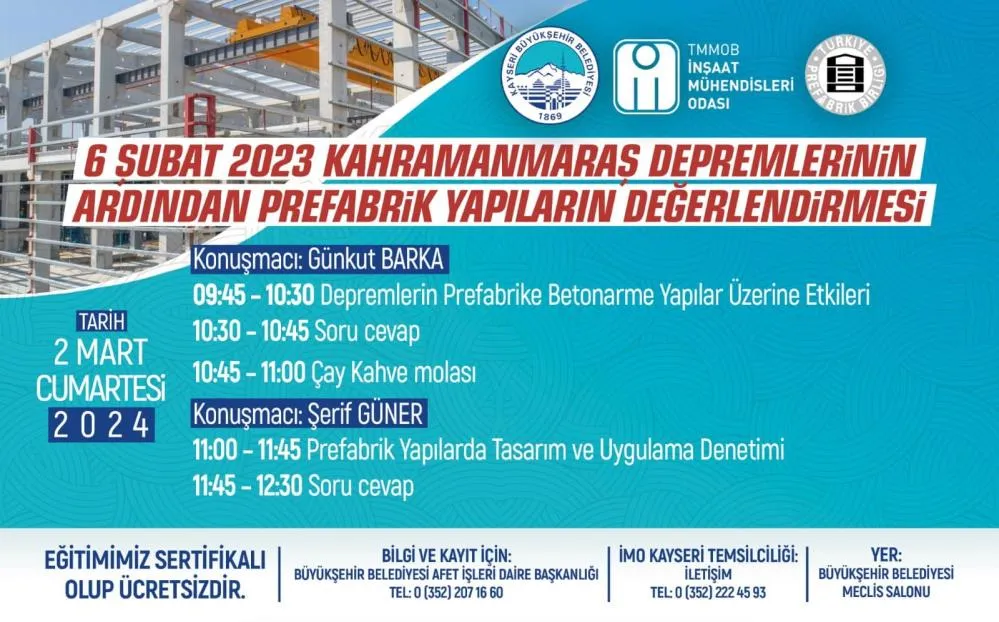 Büyükşehir’den ‘Prefabrik Yapıların Değerlendirmesi’ semineri