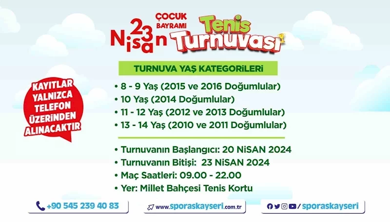 Büyükşehir’in Yeni Tenis Kortu’nda 23 Nisan’a özel turnuva
