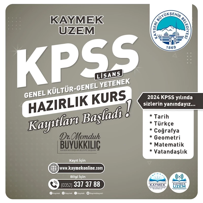 Büyükşehir KAYMEK UZEM’de KPSS kurs kayıtları başladı
