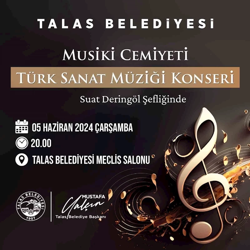 Talas Musiki Cemiyeti’nden sanat müziği konseri
