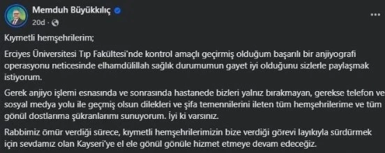 Başkan Büyükkılıç: 